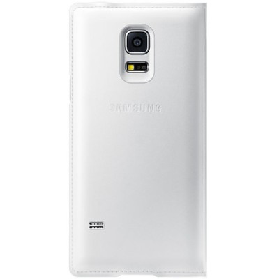 Samsung Galaxy S5 mini (G800) oficiāls Flip Cover atvērams balts ādas maciņš (maks) / Vacins.lv
