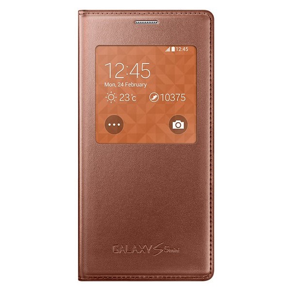 „Samsung“ S View Cover atvērams maciņš - zelta (Galaxy S5 mini)