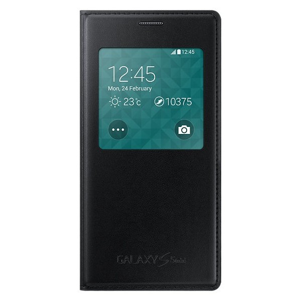 „Samsung“ S View Cover atvērams maciņš - melns (Galaxy S5 mini)