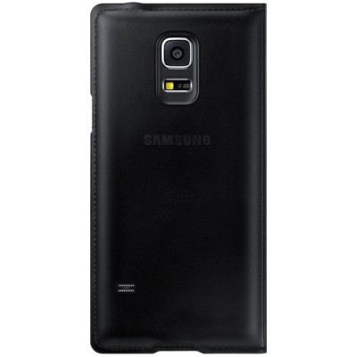 Samsung Galaxy S5 mini (G800) S View Cover atvērams melns ādas maciņš (EF-CG800b) / Vacins.lv