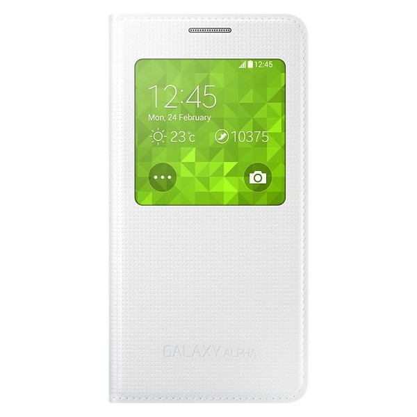 „Samsung“ S View Cover atverčiamas dėklas - baltas (Galaxy Alpha)