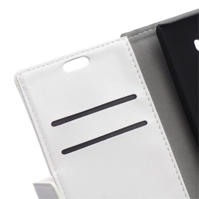 LG Zero (H650E) atverčiamas baltas odinis dėklas - piniginė / Priedai.lt
