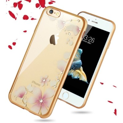 Apple iPhone 6s elegants „JLW“ Magnolia silikona TPU (apmales zeltā krāsā) dzidrs apvalks / Vacins.lv