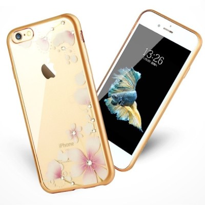 Apple iPhone 6s elegants „JLW“ Magnolia silikona TPU (apmales zeltā krāsā) dzidrs apvalks / Vacins.lv