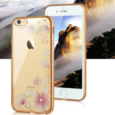 Apple iPhone 6s elegants „JLW“ Magnolia silikona TPU (apmales zeltā krāsā) dzidrs apvalks / Vacins.lv