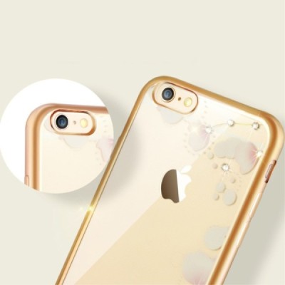 Apple iPhone 6s elegants „JLW“ Magnolia silikona TPU (apmales zeltā krāsā) dzidrs apvalks / Vacins.lv