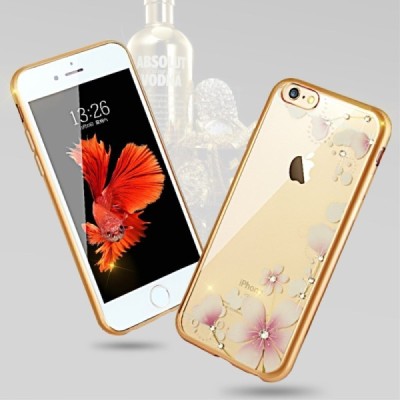 Apple iPhone 6s elegants „JLW“ Magnolia silikona TPU (apmales zeltā krāsā) dzidrs apvalks / Vacins.lv