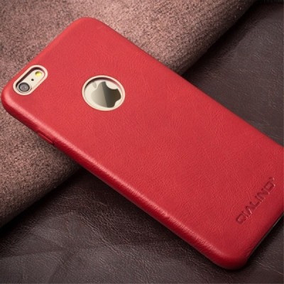 Apple iPhone 6s „QIALINO“ Slim Leather sarkans ādas apvalks / Vacins.lv