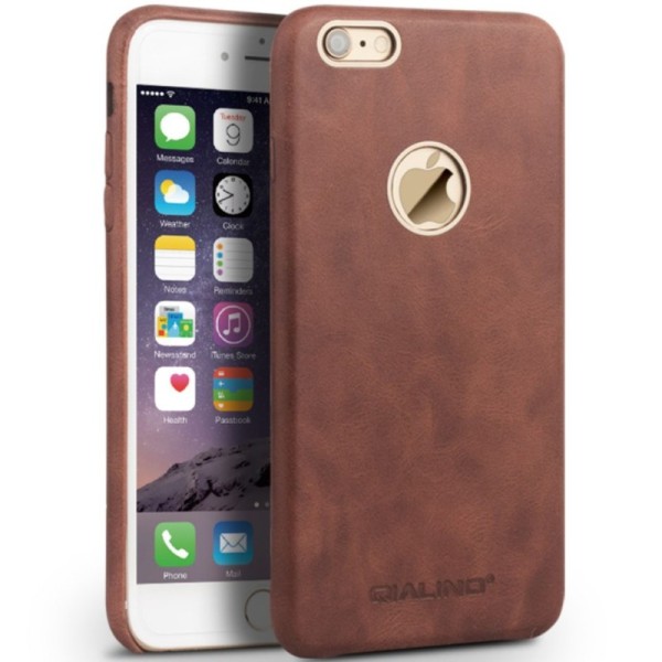 „QIALINO“ Slim Leather ādas apvalks - gaiši brūns (iPhone 6 / 6s)