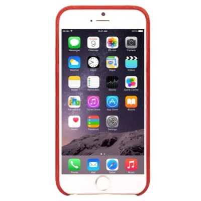 Apple iPhone 6s „QIALINO“ Genuine Leather sarkans ādas apvalks ar iebūvētu karšu turētāju / Vacins.lv