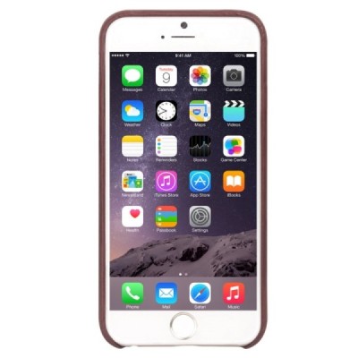 Apple iPhone 6s „QIALINO“ Genuine Leather tumši brūns ādas apvalks ar iebūvētu karšu turētāju / Vacins.lv