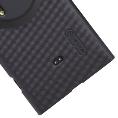 Nokia Lumia 1020 Nillkin Frosted Shield melns plastmasas futrālis + ekrāna aizsargplēve / Vacins.lv