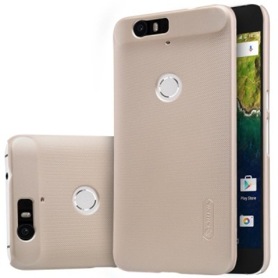 Huawei Nexus 6P Nillkin Frosted Shield zelta plastmasas apvalks + ekrāna aizsargplēve / Vacins.lv