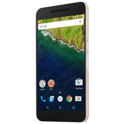 Huawei Nexus 6P Nillkin Frosted Shield zelta plastmasas apvalks + ekrāna aizsargplēve / Vacins.lv