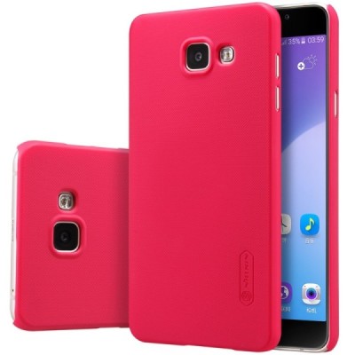 Samsung Galaxy A5 2016 (A510) Nillkin Frosted Shield sarkans plastmasas apvalks + ekrāna aizsargplēve / Vacins.lv