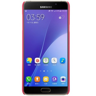 Samsung Galaxy J5 Nillkin Frosted Shield raudonas plastikinis dėklas + apsauginė ekrano plėvelė / Priedai.lt