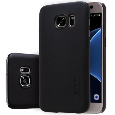 Samsung Galaxy S7 (G930) Nillkin Frosted Shield melns plastmasas apvalks / vacins.lv