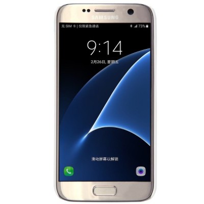 Samsung Galaxy S7 (G930) Nillkin Frosted Shield balts plastmasas apvalks + ekrāna aizsargplēve / Vacins.lv