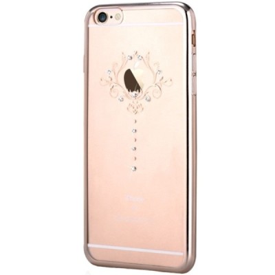 Apple iPhone 6S elegants Devia Iris Diamond dzidrs (caurspīdīgs) zelta silikona apvalks ar kristāliem / Vacins.lv