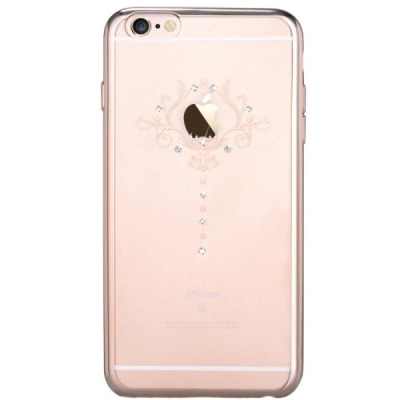 Apple iPhone 6S elegants Devia Iris Diamond dzidrs (caurspīdīgs) zelta silikona apvalks ar kristāliem / Vacins.lv