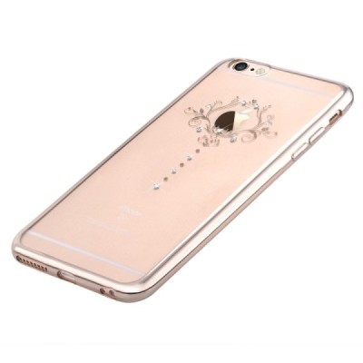 Apple iPhone 6S elegants Devia Iris Diamond dzidrs (caurspīdīgs) zelta silikona apvalks ar kristāliem / Vacins.lv