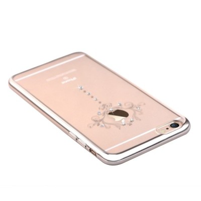 Apple iPhone 6S elegants Devia Iris Diamond dzidrs (caurspīdīgs) zelta silikona apvalks ar kristāliem / Vacins.lv