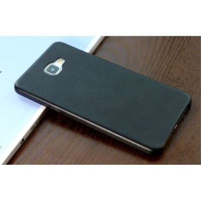Samsung Galaxy A5 2016 (A510) „Rock“ Slim Leather juodas odinis dėklas - nugarėlė / Priedai.lt