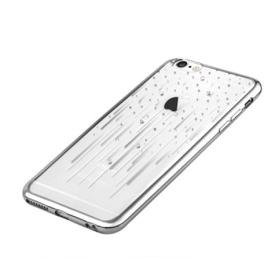 Apple iPhone 6S elegants Devia Meteor Diamond dzidrs (caurspīdīgs) sudrabs silikona apvalks ar kristāliem / Vacins.lv