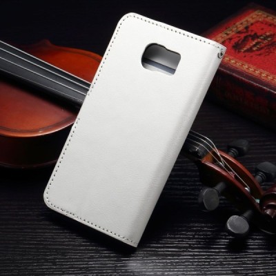 Samsung Galaxy S7 (G930) atverčiamas baltas odinis dėklas - piniginė / Priedai.lt
