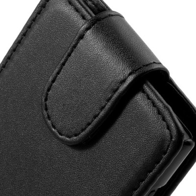 Nokia Lumia 1020 klasisks ādas vertikāli atvēramais melns futrālis / Vacins.lv