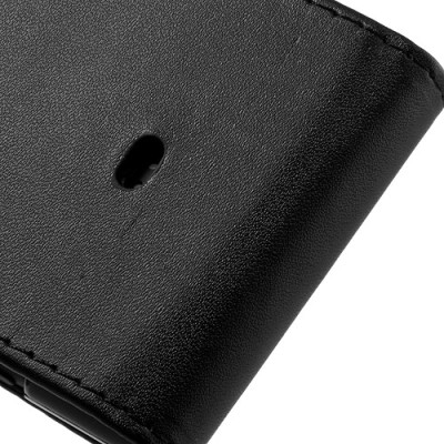 Nokia Lumia 1020 klasisks ādas vertikāli atvēramais melns futrālis / Vacins.lv
