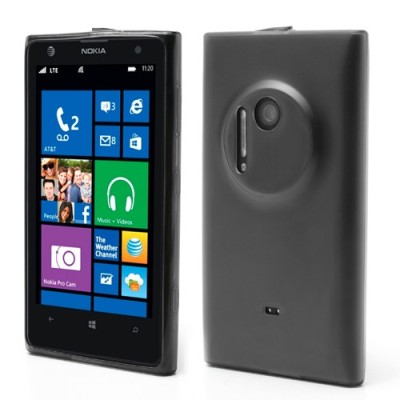Nokia Lumia 1020 Jelly Case melns cieta silikona (TPU) futrālis / Vacins.lv