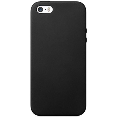 Apple iPhone 5S (5) cieta silikona (TPU) melns apvalks / vacins.lv