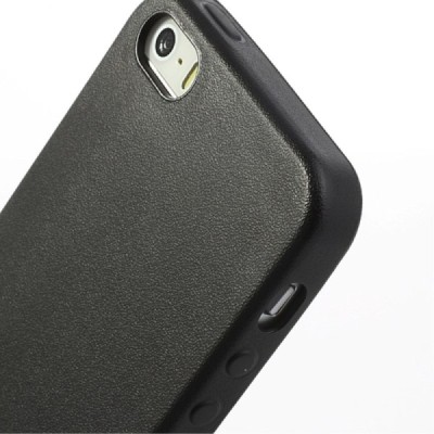 Apple iPhone 5S (5) cieta silikona (TPU) melns apvalks / vacins.lv
