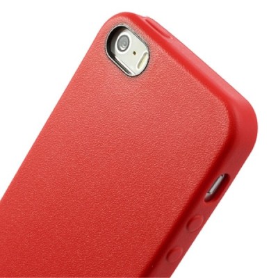 Apple iPhone 5S (5) cieta silikona (TPU) sarkans apvalks / vacins.lv