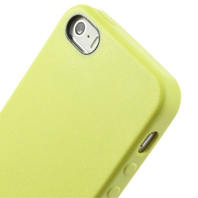 Apple iPhone 5S (5) cieta silikona (TPU) dzeltens apvalks / vacins.lv