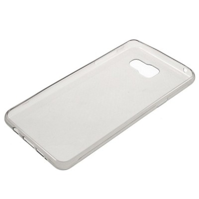 Samsung Galaxy A5 2016 (A510) skaidrus (permatomas) kieto silikono TPU ploniausias pasaulyje pilkas dėklas / Priedai.lt