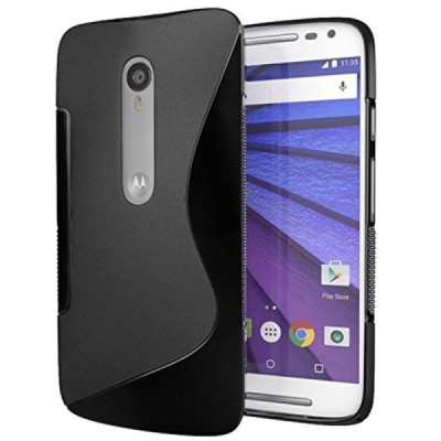 Motorola Moto G 3 kartos (Gen 3) kieto silikono TPU juodas dėklas - nugarėlė / Priedai.lt