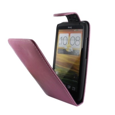 Atverčiamas HTC One X rožinis dėklas / Priedai.lt