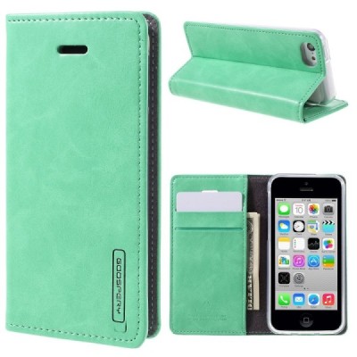 Mercury Blue Moon iPhone 5c atvērams piparmētru ādas maciņš / Vacins.lv