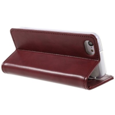 Mercury Blue Moon atverčiamas iPhone 5c bordo odinis dėklas - piniginė / Priedai.lt