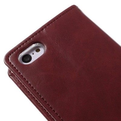 Mercury Blue Moon atverčiamas iPhone 5c bordo odinis dėklas - piniginė / Priedai.lt