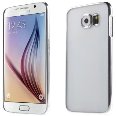Samsung Galaxy S6 (G920) plastikinis skaidrus permatomas sidabrinis dėklas / Priedai.lt