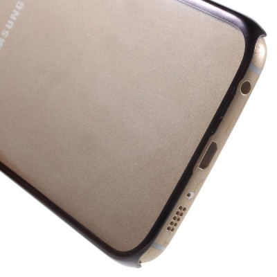 Samsung Galaxy S6 Edge (G925) plastikinis skaidrus permatomas juodas dėklas / Priedai.lt