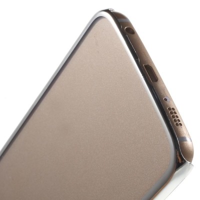 Samsung Galaxy S6 Edge (G925) plastikinis skaidrus permatomas sidabrinis dėklas / Priedai.lt
