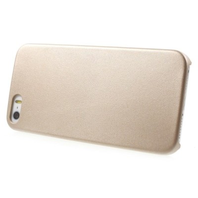 Apple iPhone SE (5, 5s) auksinis odinis Slim Leather itin plonas dėklas - nugarėlė / Priedai.lt