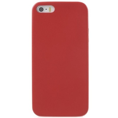 Apple iPhone SE (5, 5s) Slim Leather sarkans ādas itin plāns apvalks / Vacins.lv