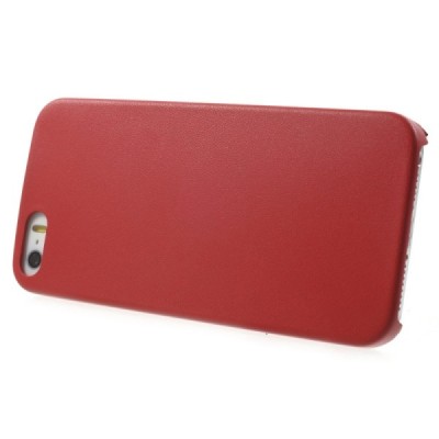 Apple iPhone SE (5, 5s) Slim Leather sarkans ādas itin plāns apvalks / Vacins.lv