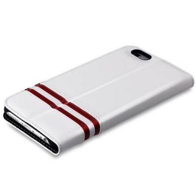 Greznais „Comma“ sērijas ādas atvērams balts Apple iPhone 6 Plus (6s Plus) futrālis / Vacins.lv