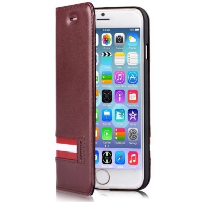 Greznais „Comma“ sērijas ādas atvērams tumši brūns Apple iPhone 6 Plus (6s Plus) futrālis / Vacins.lv